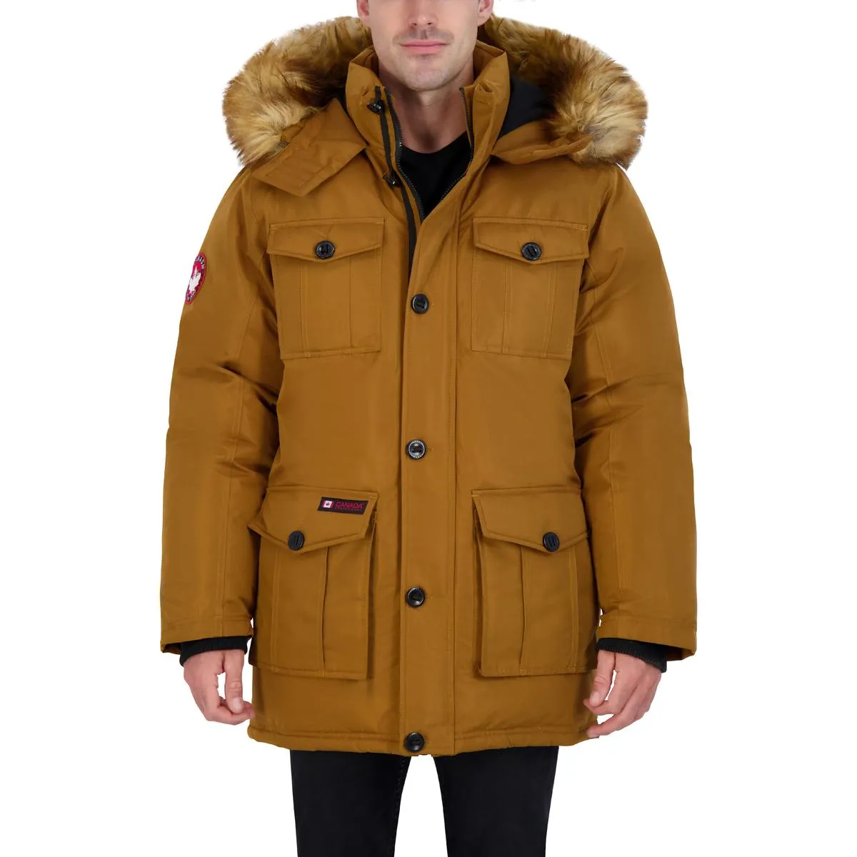 Canada Weather Gear Parka Coat for Men-Insulated Winter Jacket w/ Faux Fur Hood