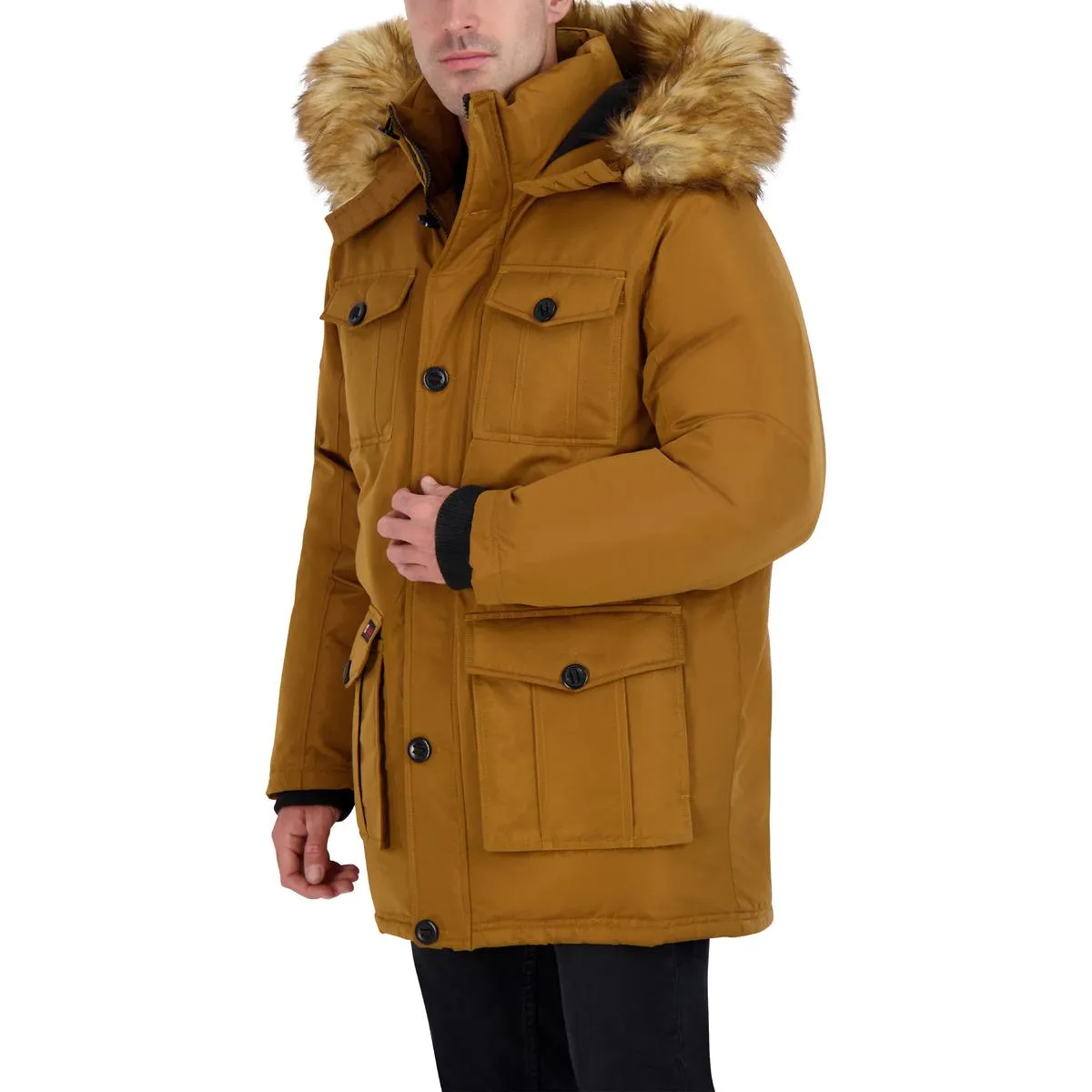 Canada Weather Gear Parka Coat for Men-Insulated Winter Jacket w/ Faux Fur Hood