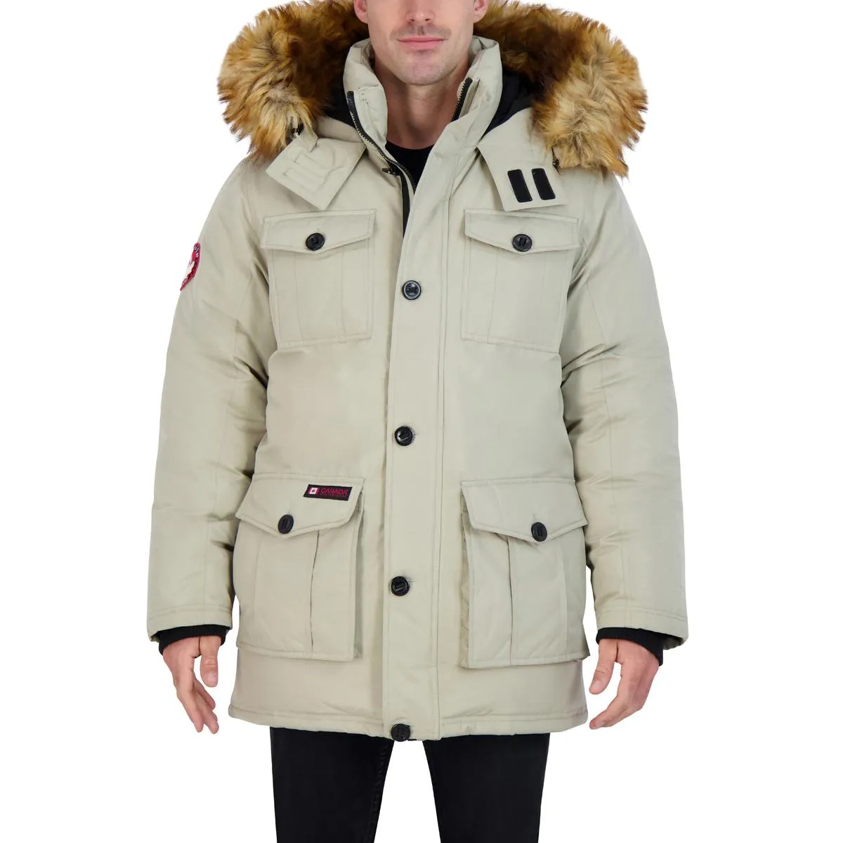 Canada Weather Gear Parka Coat for Men-Insulated Winter Jacket w/ Faux Fur Hood