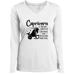 Capricorn Ladies’ Long Sleeve Performance V-Neck Tee