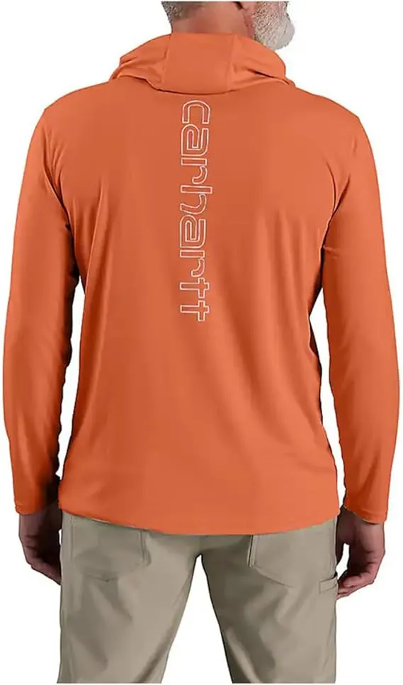 Carhartt Men's Force Sun Defender Lightweight Long-Sleeve Hooded Logo Graphic T-Shirt