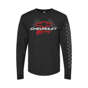 Chevrolet Racing Checkered Flag Long Sleeve T-Shirt