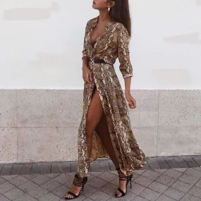 Chiffon snake print dress