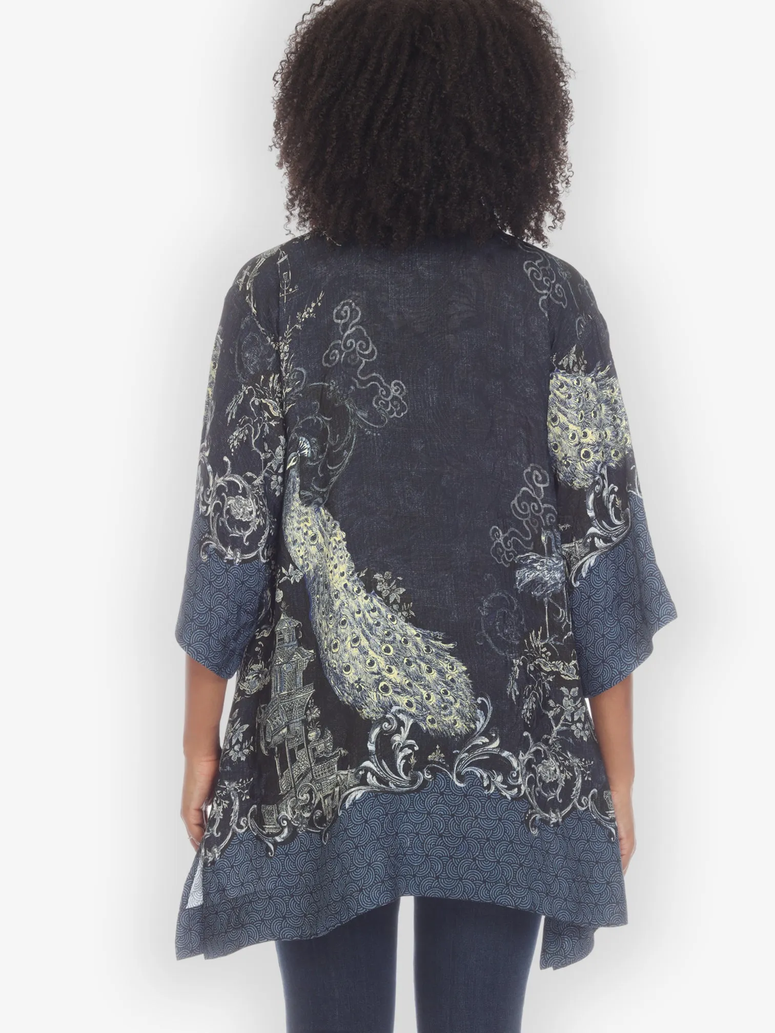 Chinoiserie Japan Silk Kimono Top