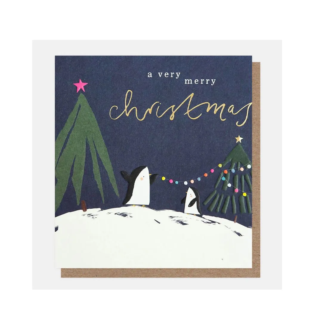 Christmas Card 8 Pack | Car with Tree & Penguin Snow Scene