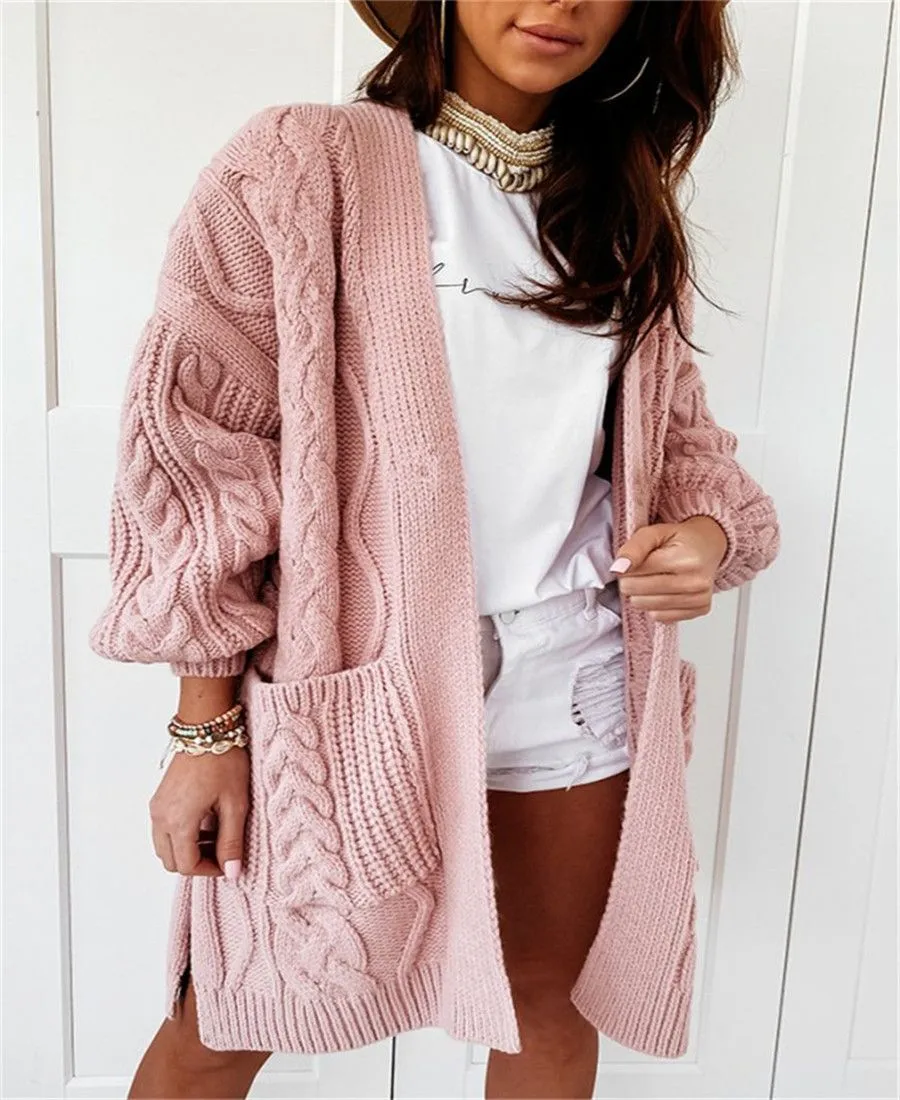 Chunky Long Knitted Hand Braid Long Cardigan Sweater Jacket Knitwear