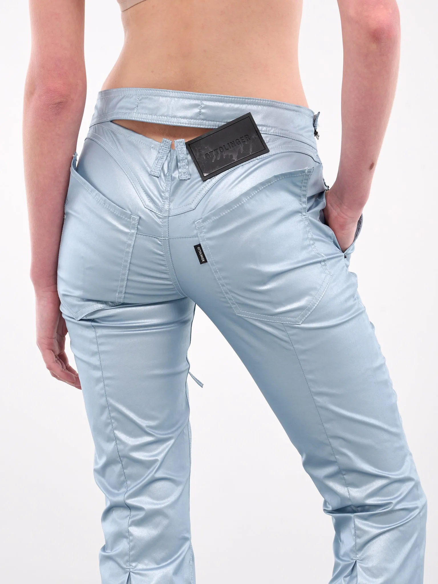 Coated Open Back Jeans (2217080203-BLUE)