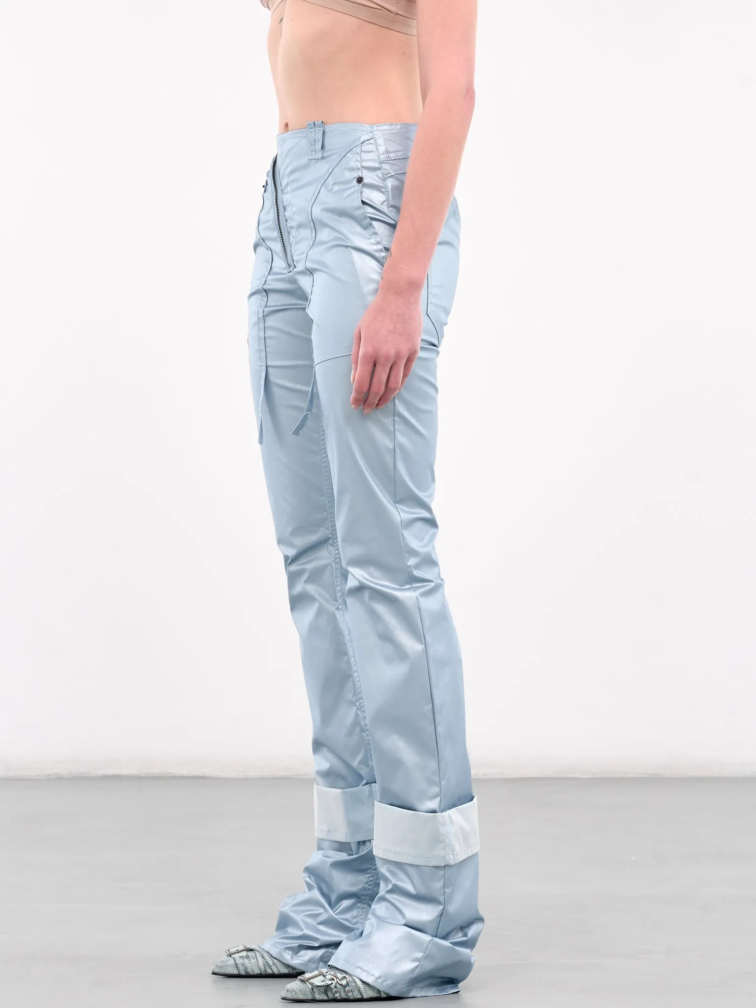 Coated Open Back Jeans (2217080203-BLUE)