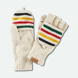 Convertible Fingerless Mittens - Glacier Stripe