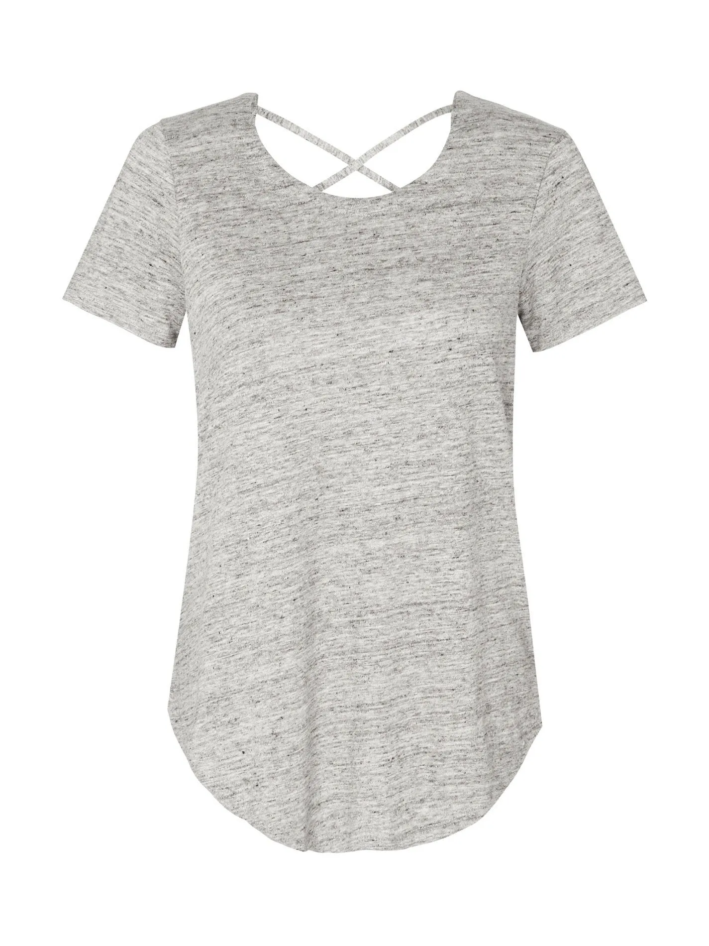 Criss Cross Back Shirt Tail Tee