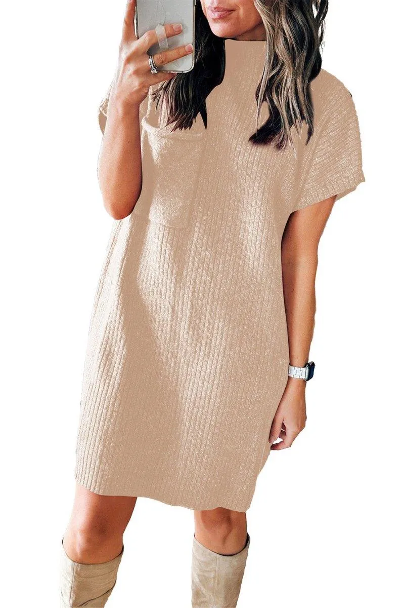 Dalene Knit Short Sleeve Sweater Dress