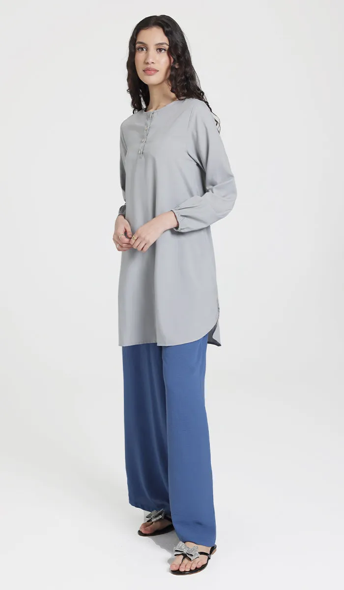 Darya Mostly Cotton Simple Everyday Tunic - Pearl