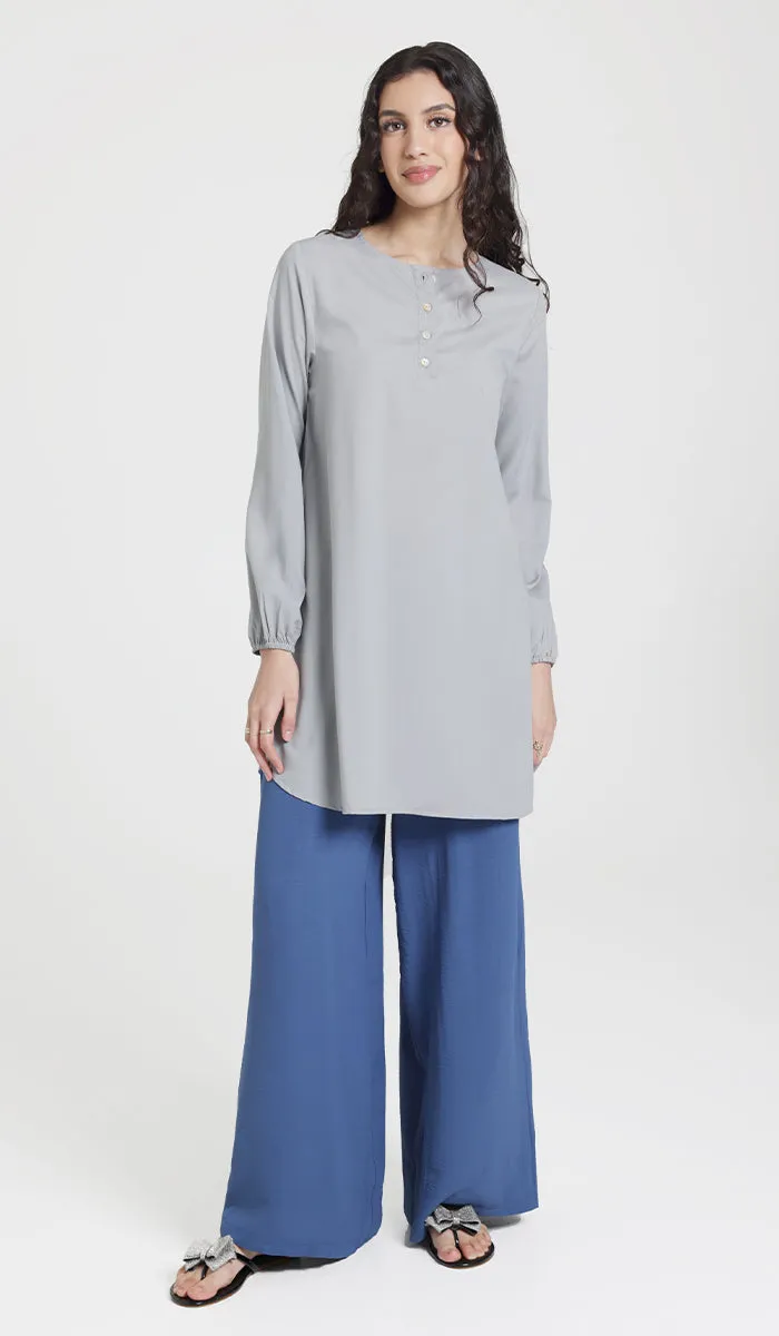 Darya Mostly Cotton Simple Everyday Tunic - Pearl