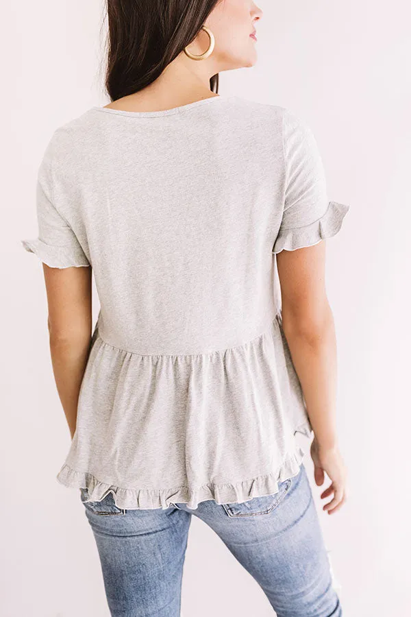 Delightful Days Shift Top In Grey