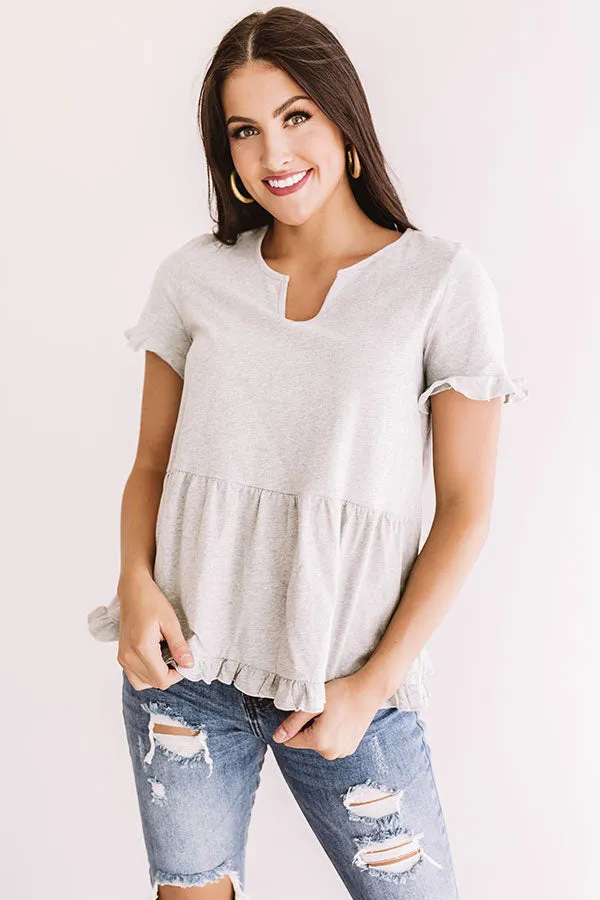 Delightful Days Shift Top In Grey