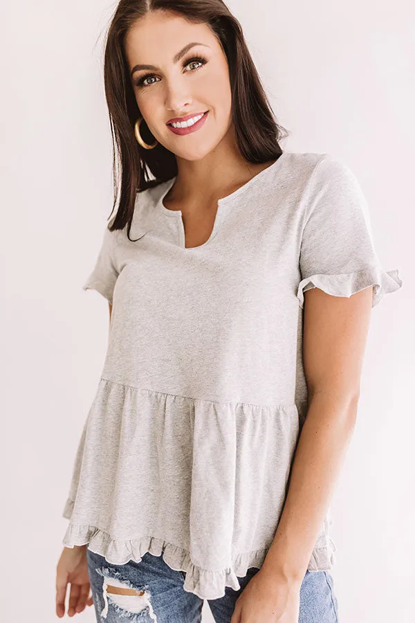 Delightful Days Shift Top In Grey