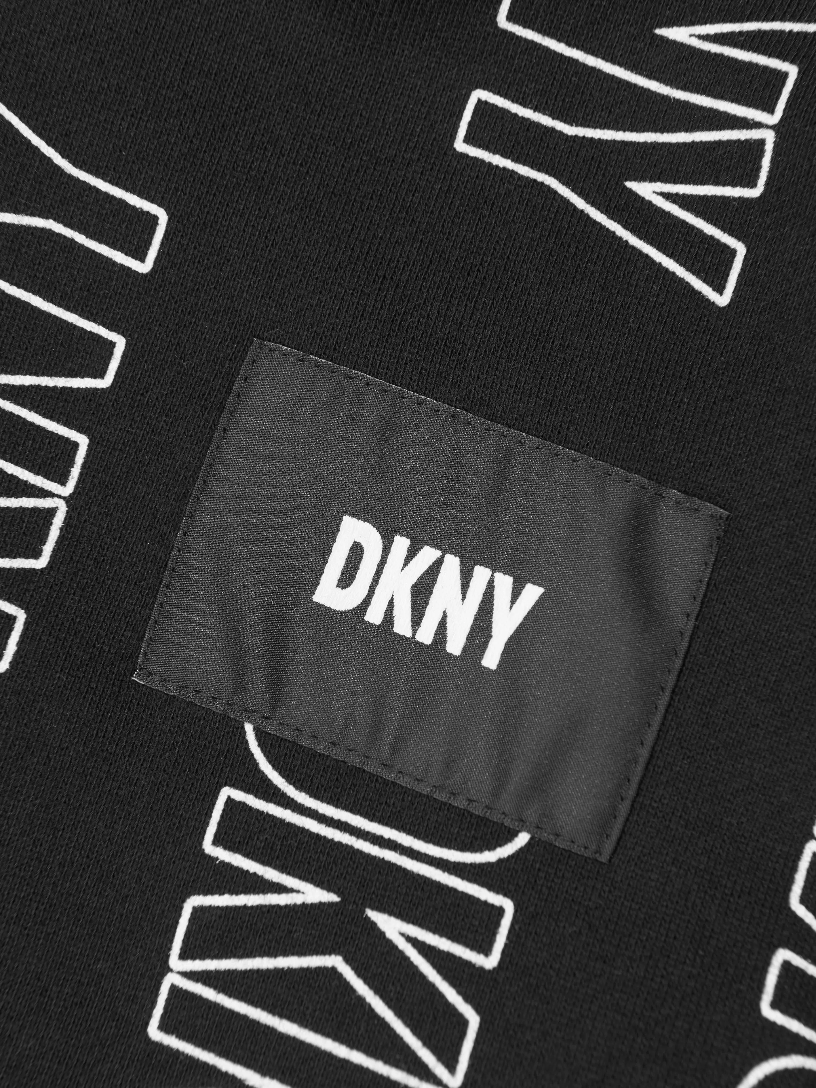 DKNY Girls Hooded Sweater Dress in Black