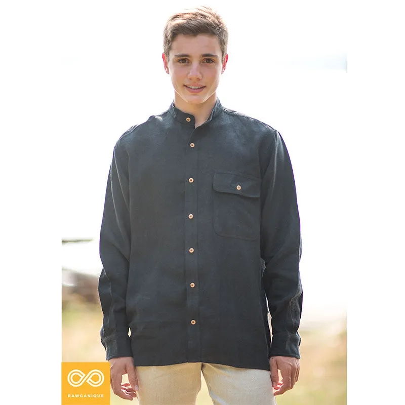 DOME SQUARE 100% Organic Hemp Banded Collar Shirt (Closeout - Final Sale)