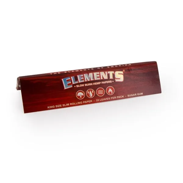 Elements - Red - Kingsize Hemp Papers