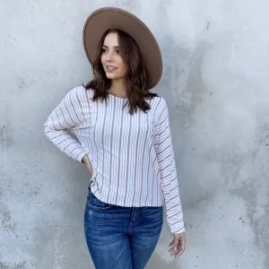 Elise Stripe Long Sleeve Jersey Top