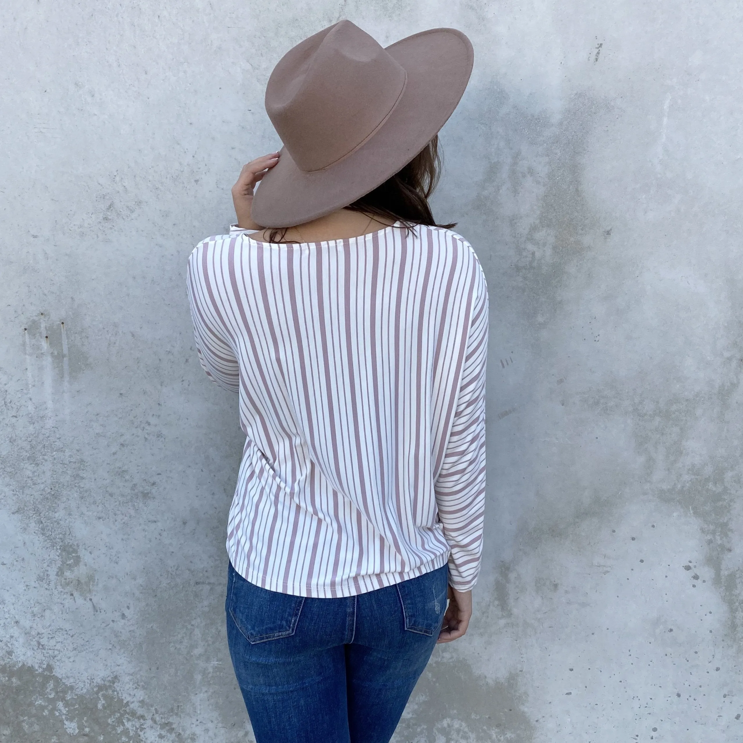 Elise Stripe Long Sleeve Jersey Top