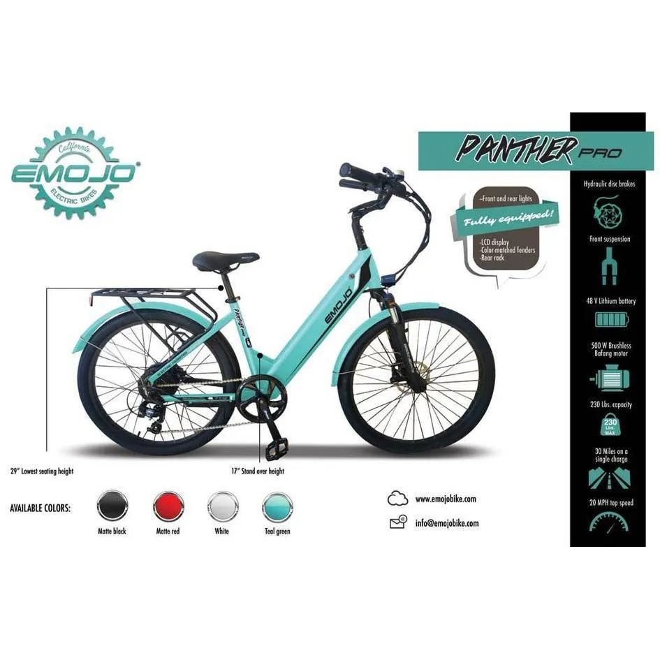 Emojo Panther Pro 48V/10.4Ah 500W Fat Tire Electric Bike