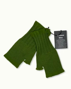 Fingerless Knit Gloves in Grass