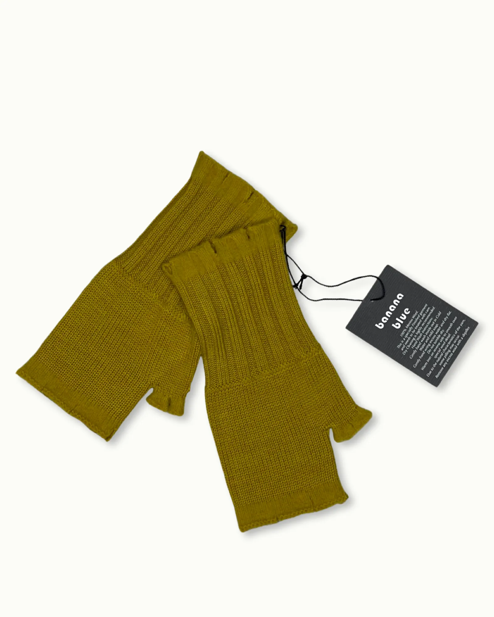 Fingerless Knit Gloves in Mustard