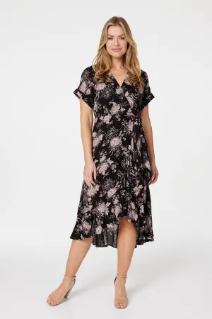 Floral High Low Midi Dress