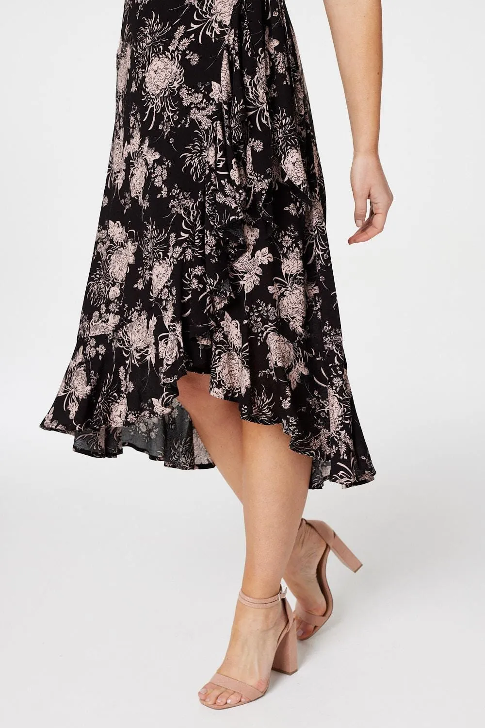 Floral High Low Midi Dress