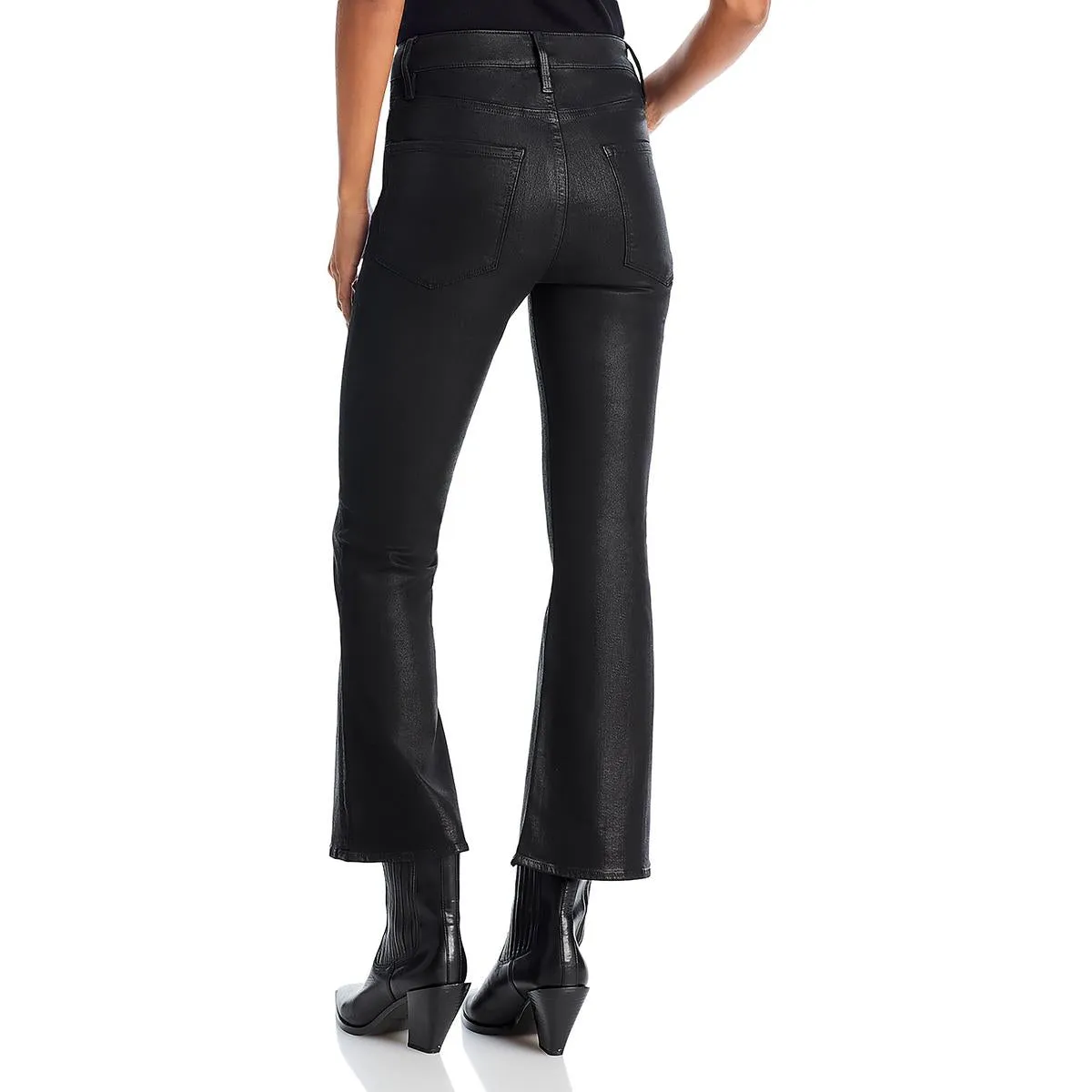 FRAME Womens Cropped Mid Rise Flared Pants