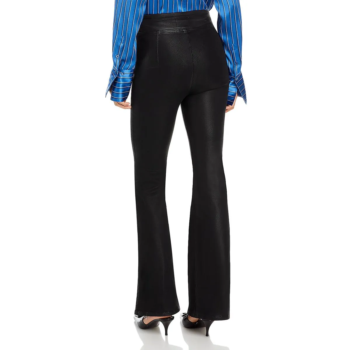 FRAME Womens High Rise Coated Flared Pants