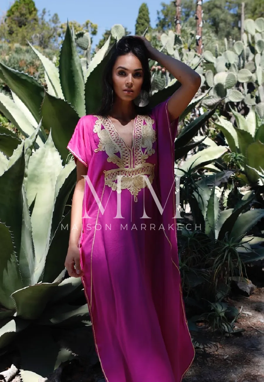 Fushia Pink Gold Marine Kaftan Caftan & Loungewear