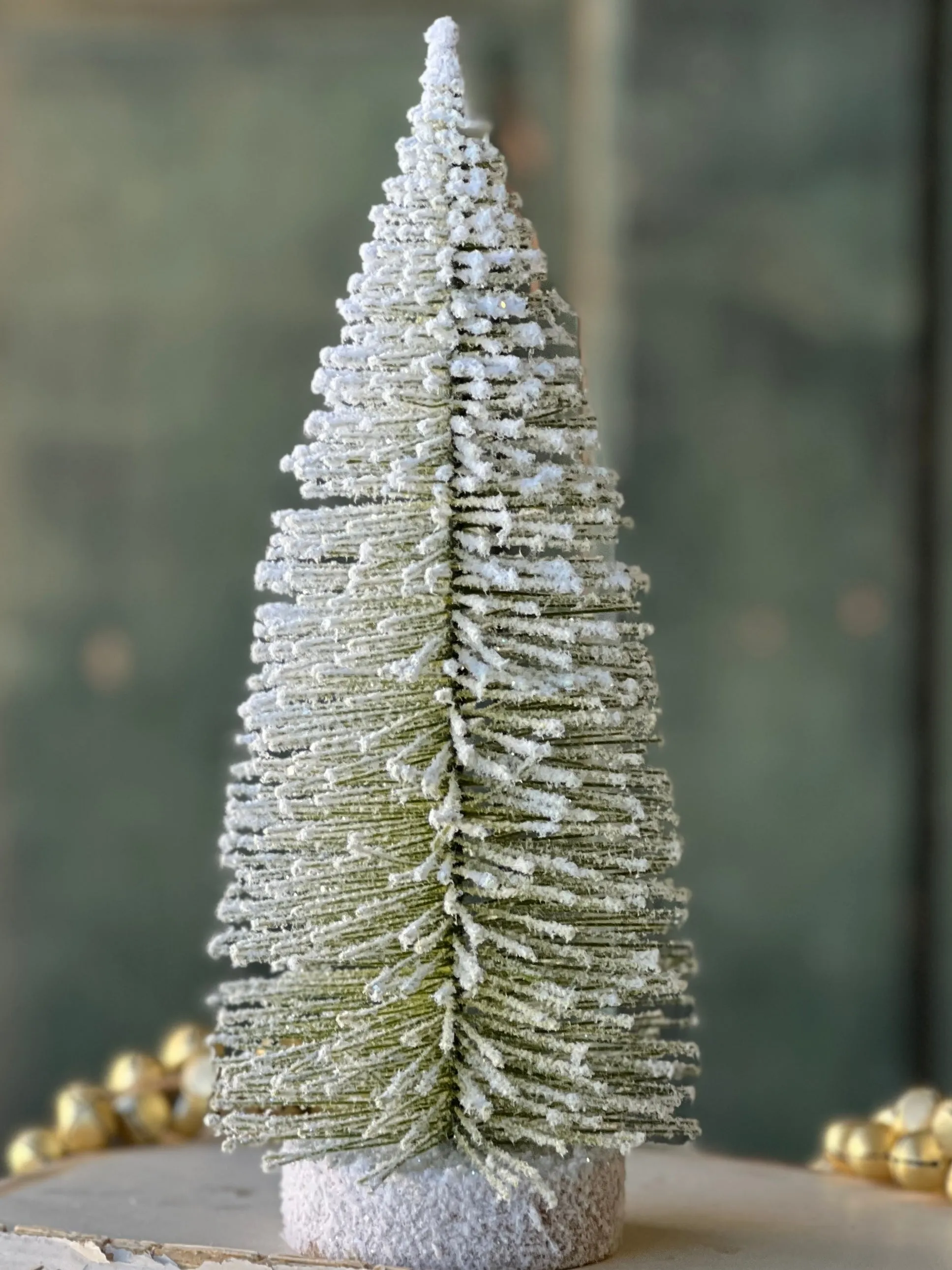 Glittering Snowbrush Tree | 9.5"