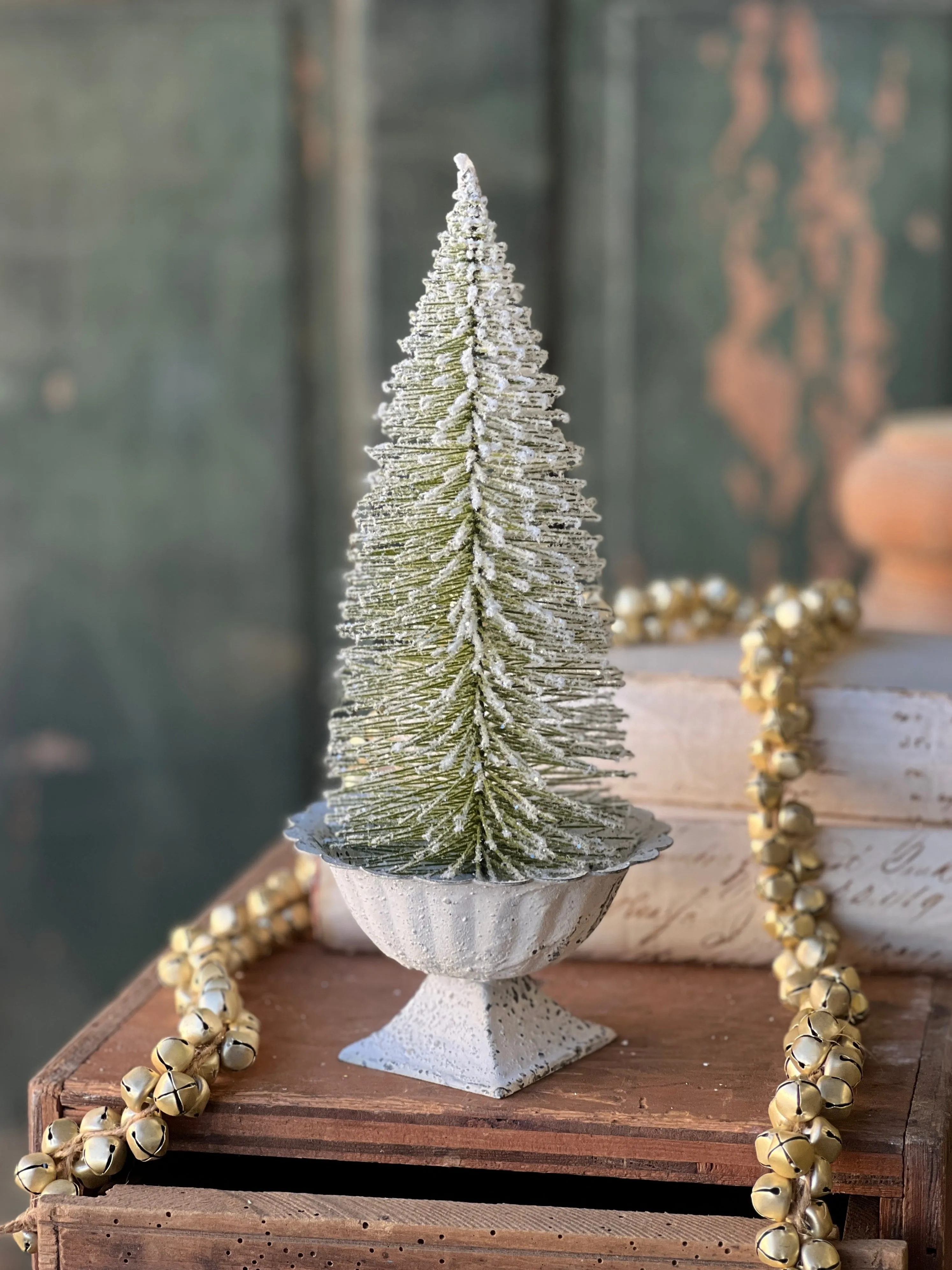 Glittering Snowbrush Tree | 9.5"