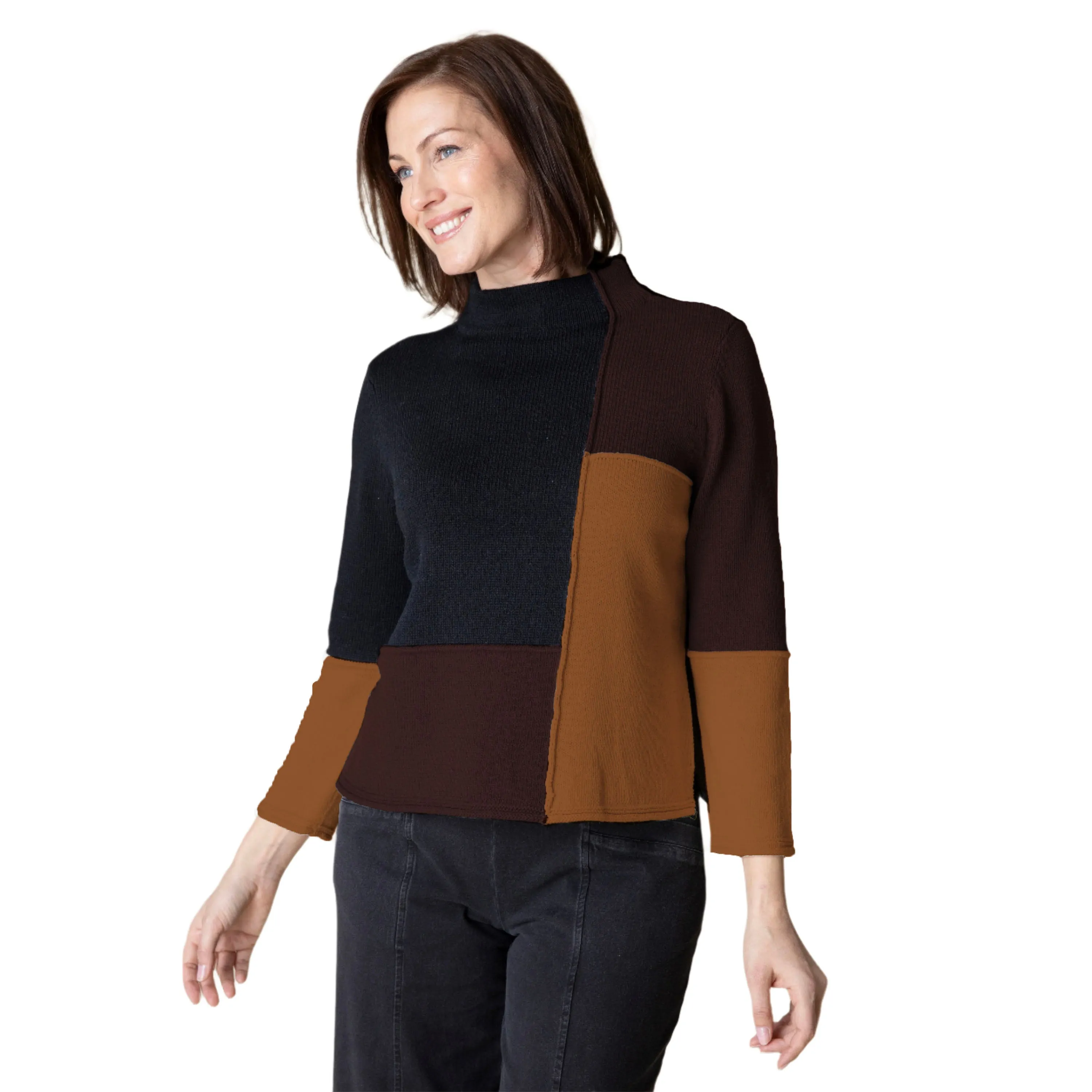 Habitat "Yin Yang" Colorblock Funnel Neck Pullover - 81254