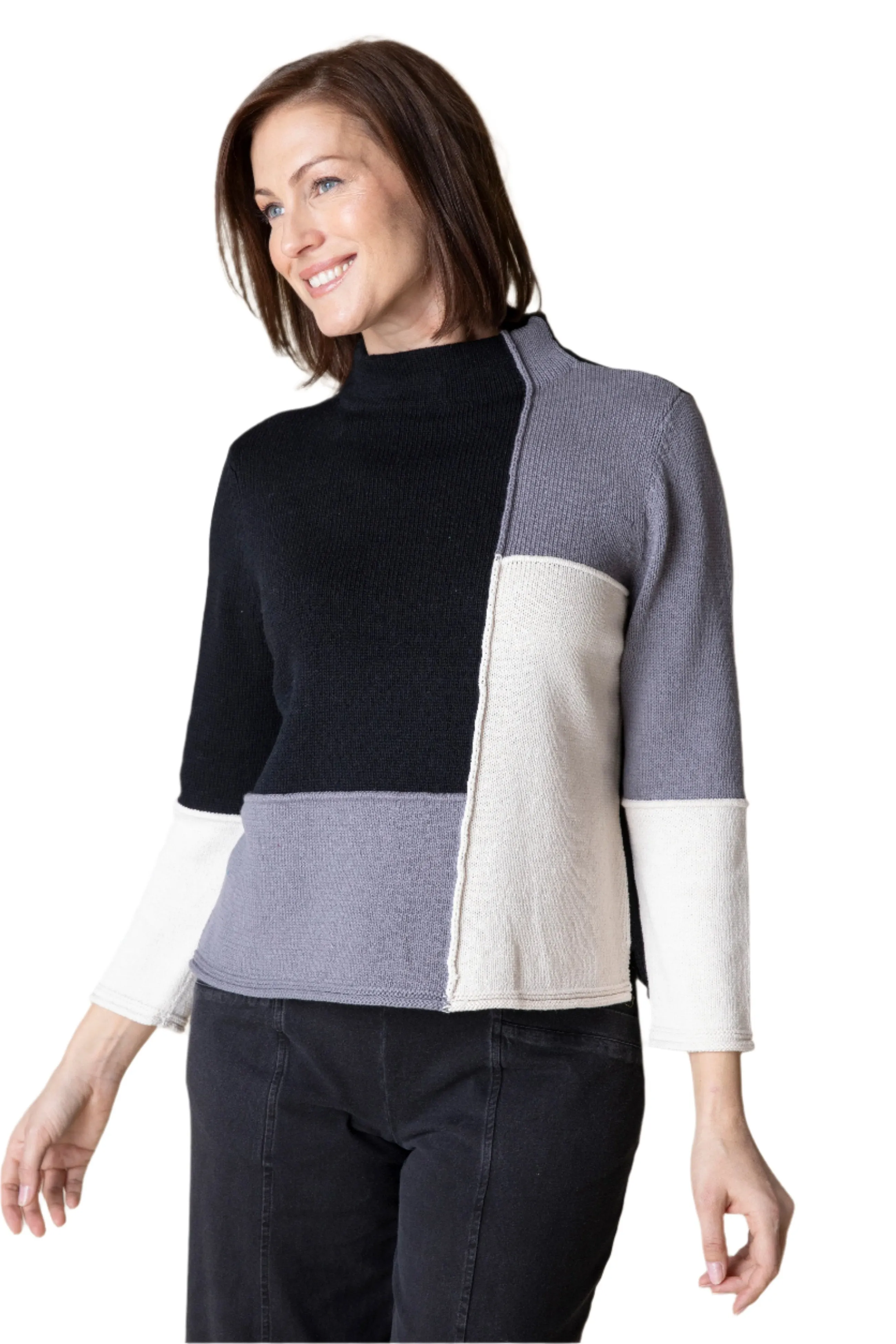 Habitat "Yin Yang" Colorblock Funnel Neck Pullover - 81254