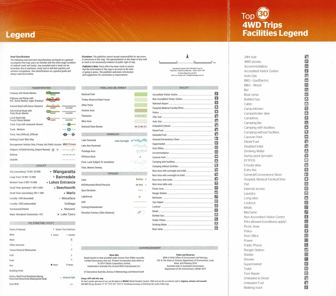 Hema The High Country, Victoria Atlas & Guide Map 3rd Edition