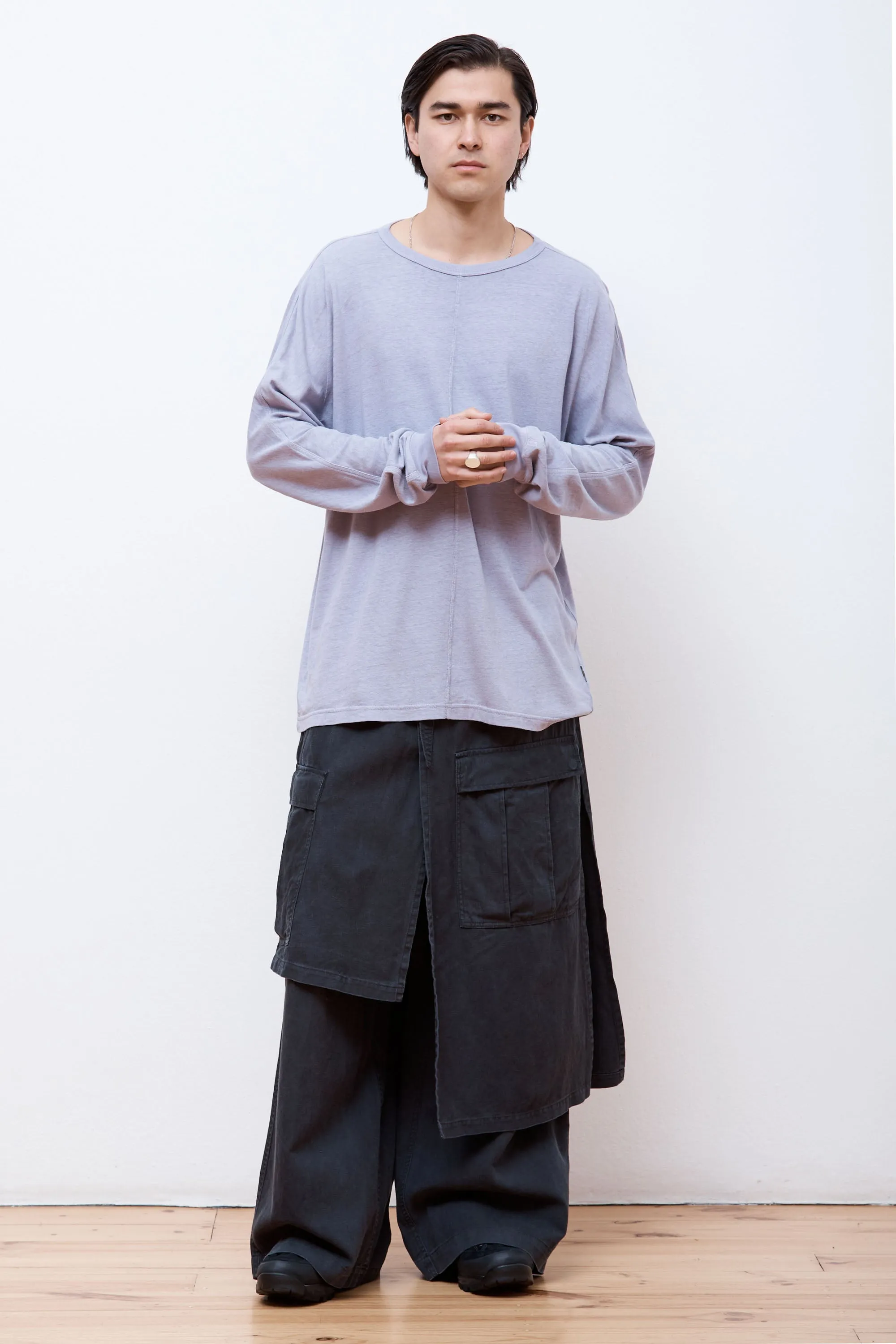 Hemp Cross Oversized L/S T-Shirt Purple Ash