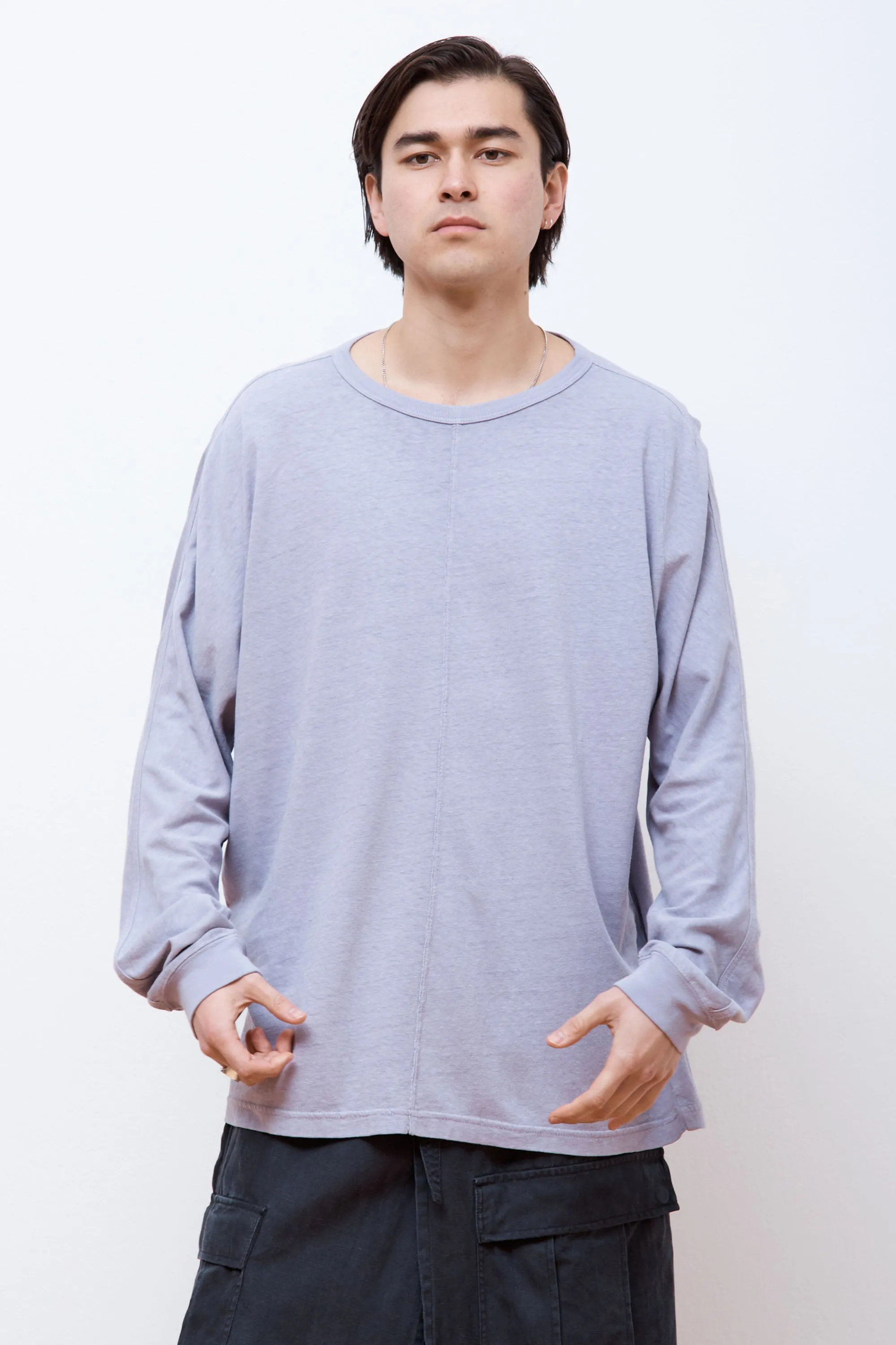 Hemp Cross Oversized L/S T-Shirt Purple Ash