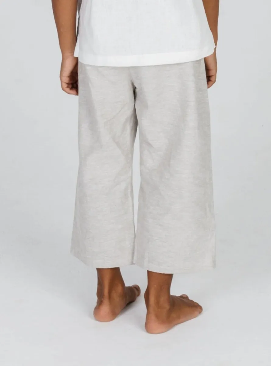 Hemp culottes pants in Beige