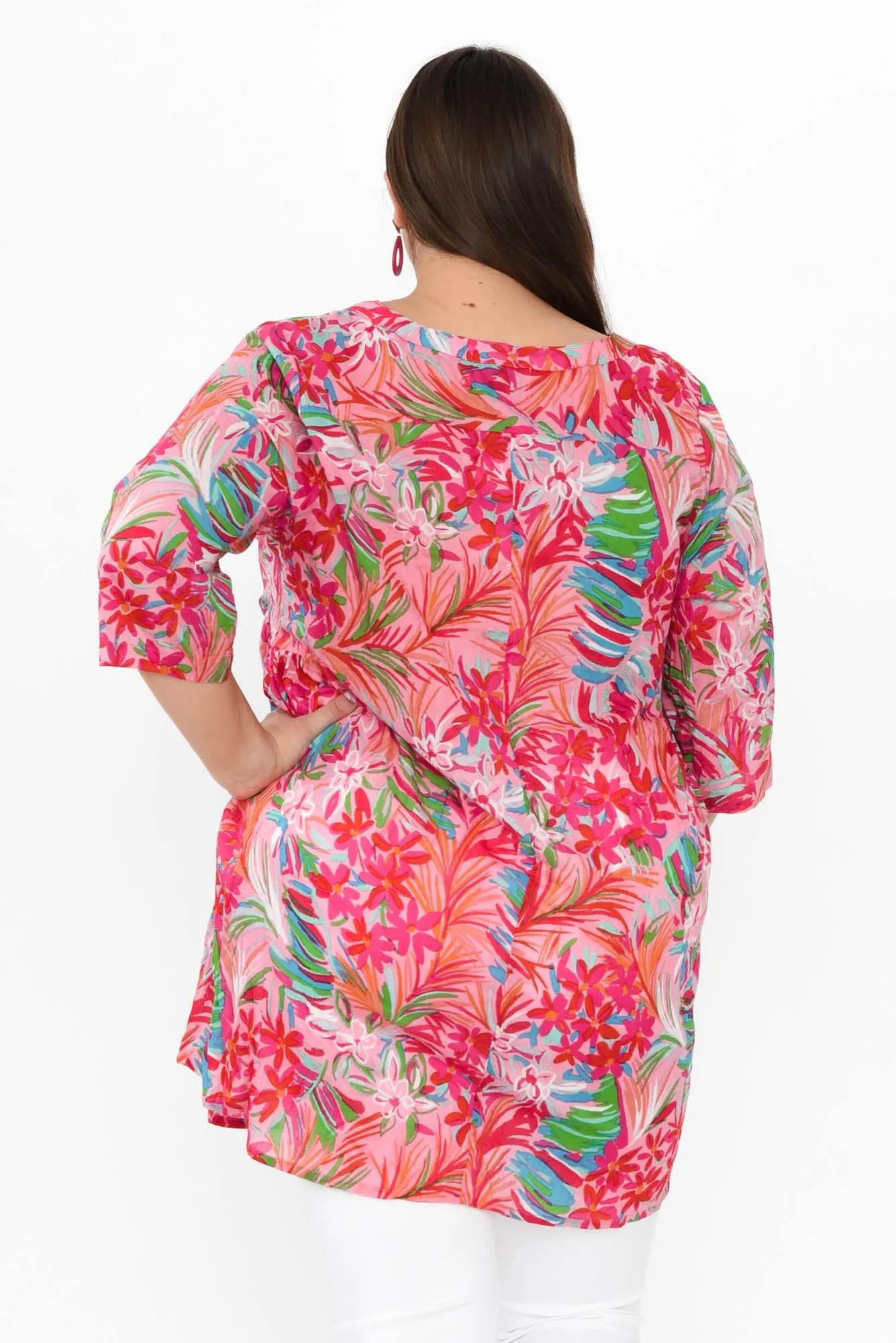 Indra Pink Petal Cotton Tunic Top