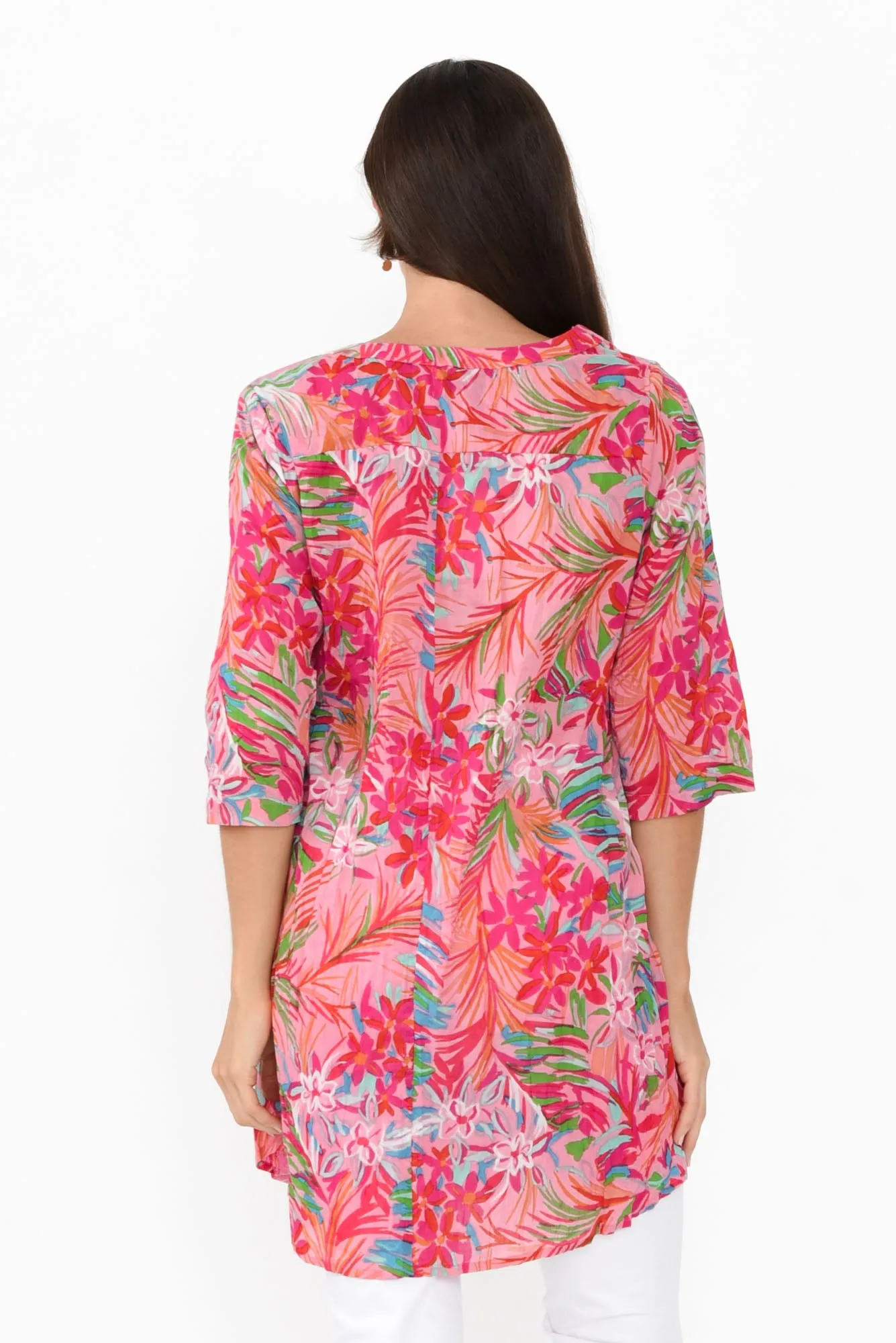 Indra Pink Petal Cotton Tunic Top