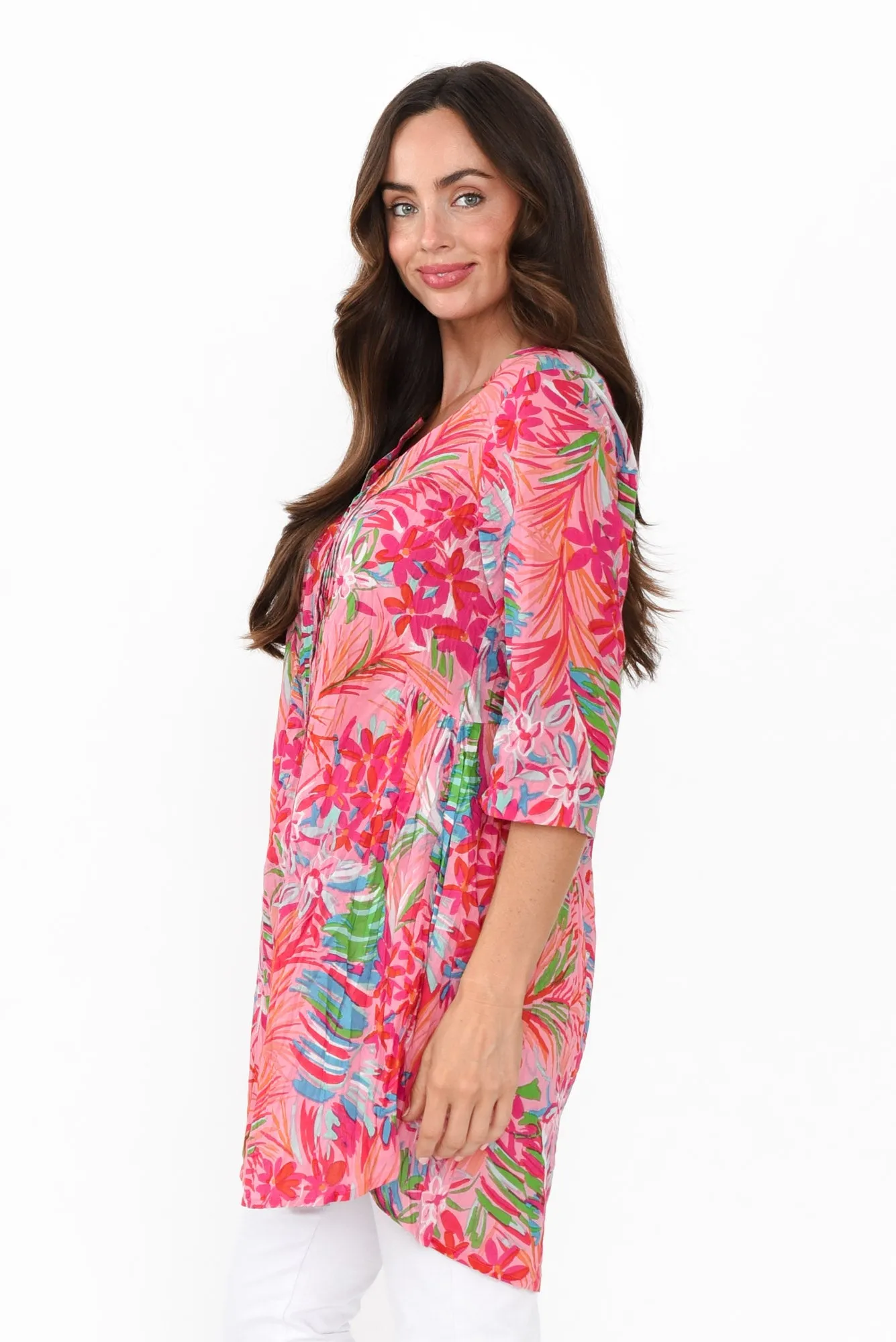 Indra Pink Petal Cotton Tunic Top