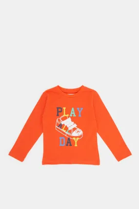 Infant Boys Orange Long Sleeves T-Shirt