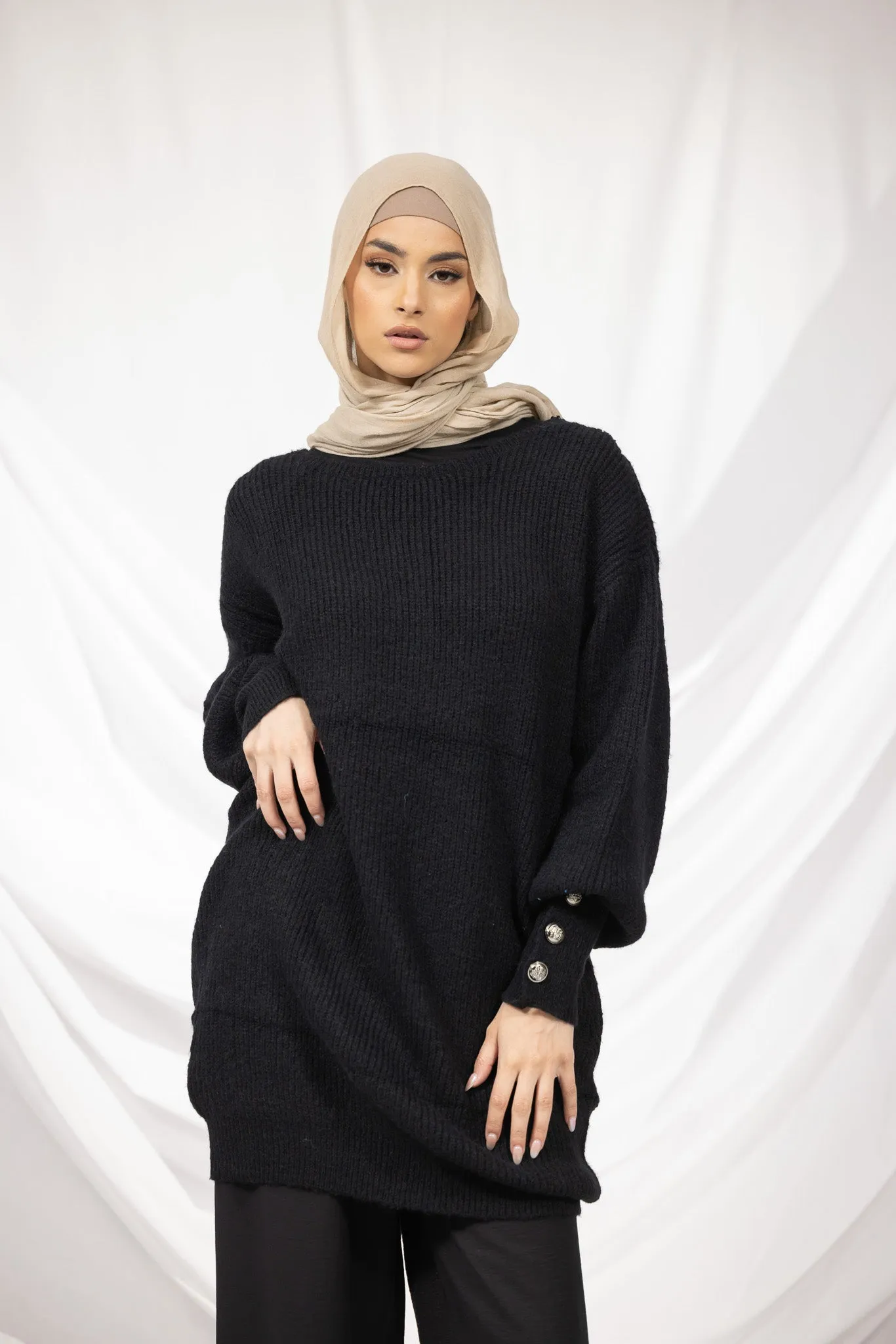 Lace Front Knit Jumper