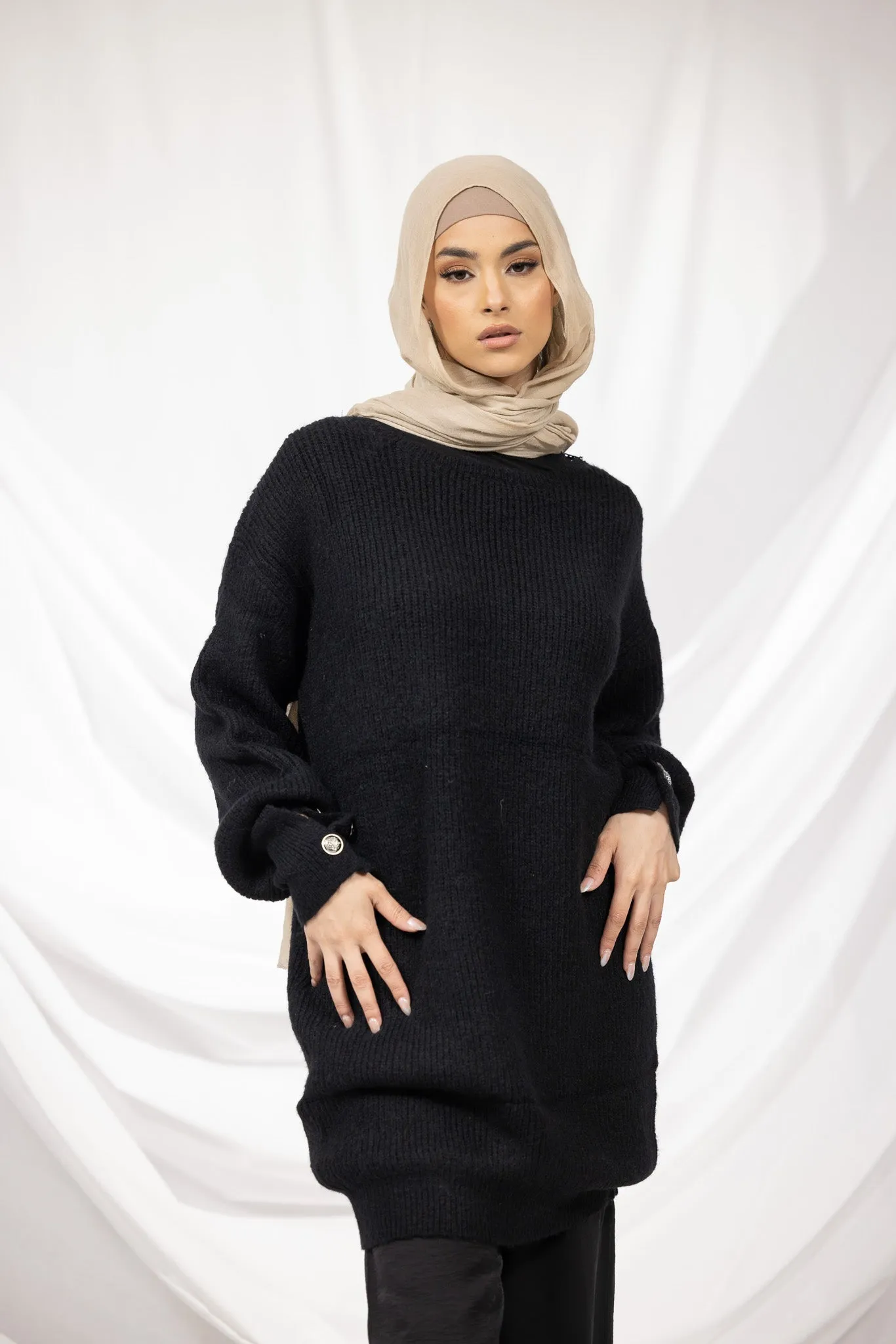 Lace Front Knit Jumper