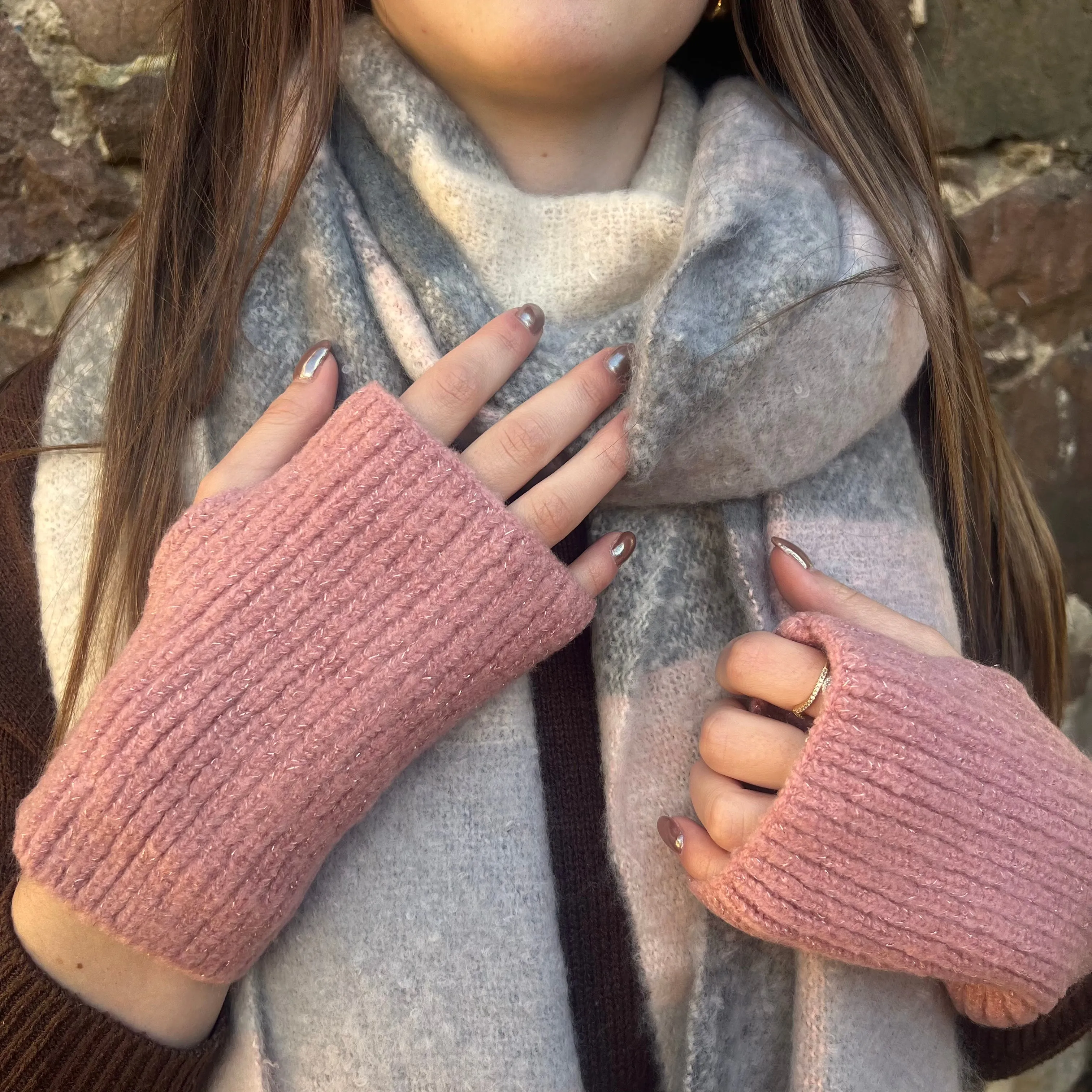 Layered Pink Gloves