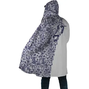 Lee's Excellent Hooded Coat with Unicorn - Cobalt Roses [with Bag]