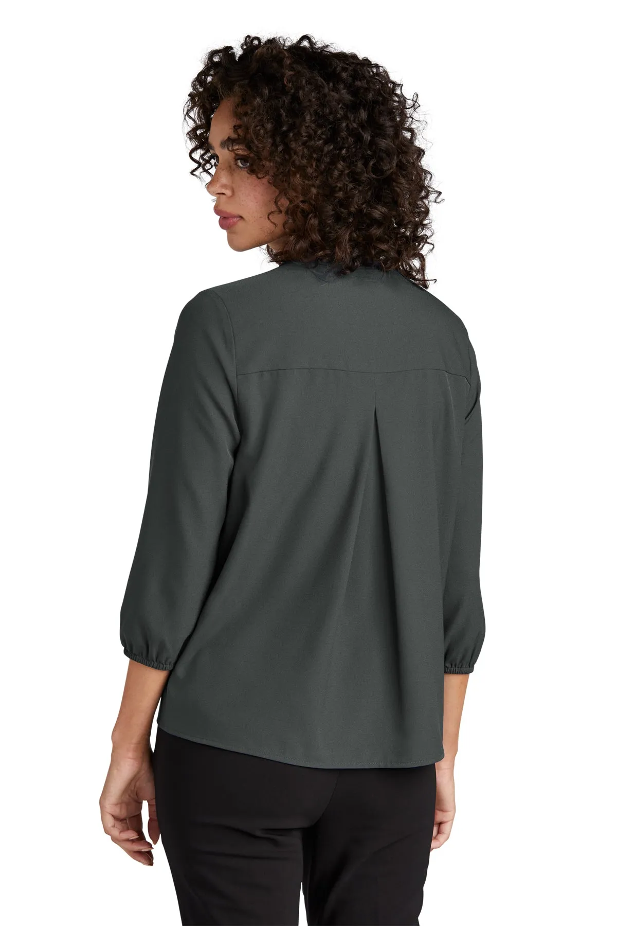 Marissa 3/4 Sleeve Split Neck Blouse - Anchor Grey (Ships in 1-2 Weeks)